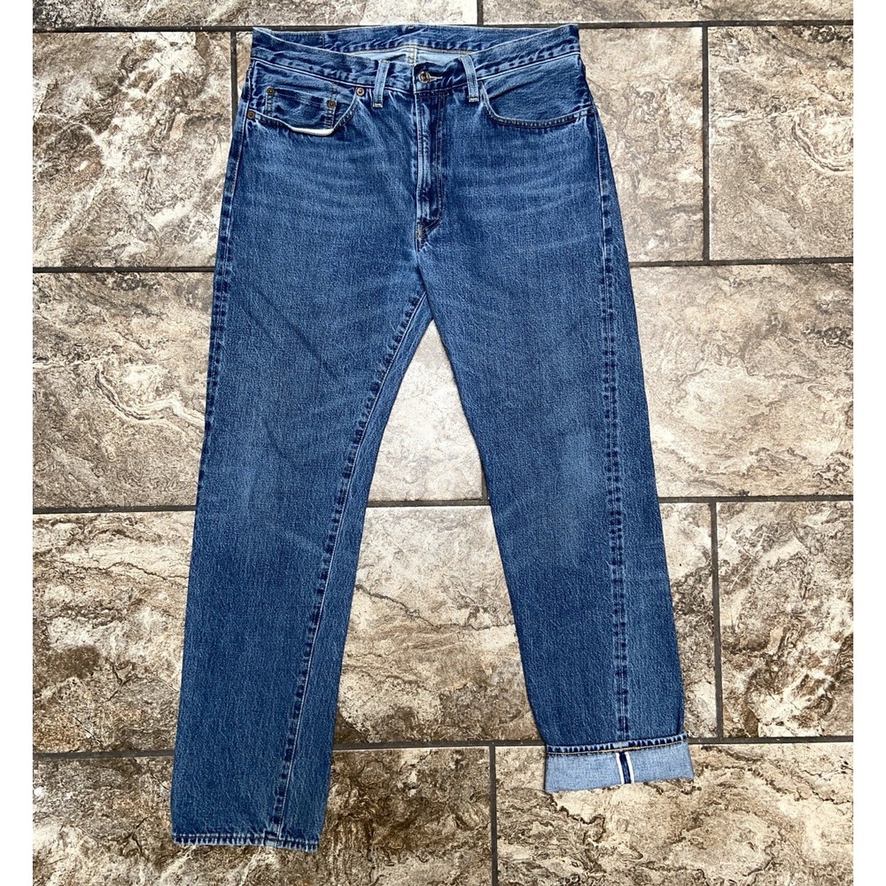 Levi's 501ZXX Selvedge Big E Jeans Men's 34x32 Blue Denim Talon Zip (Fits 33x30)